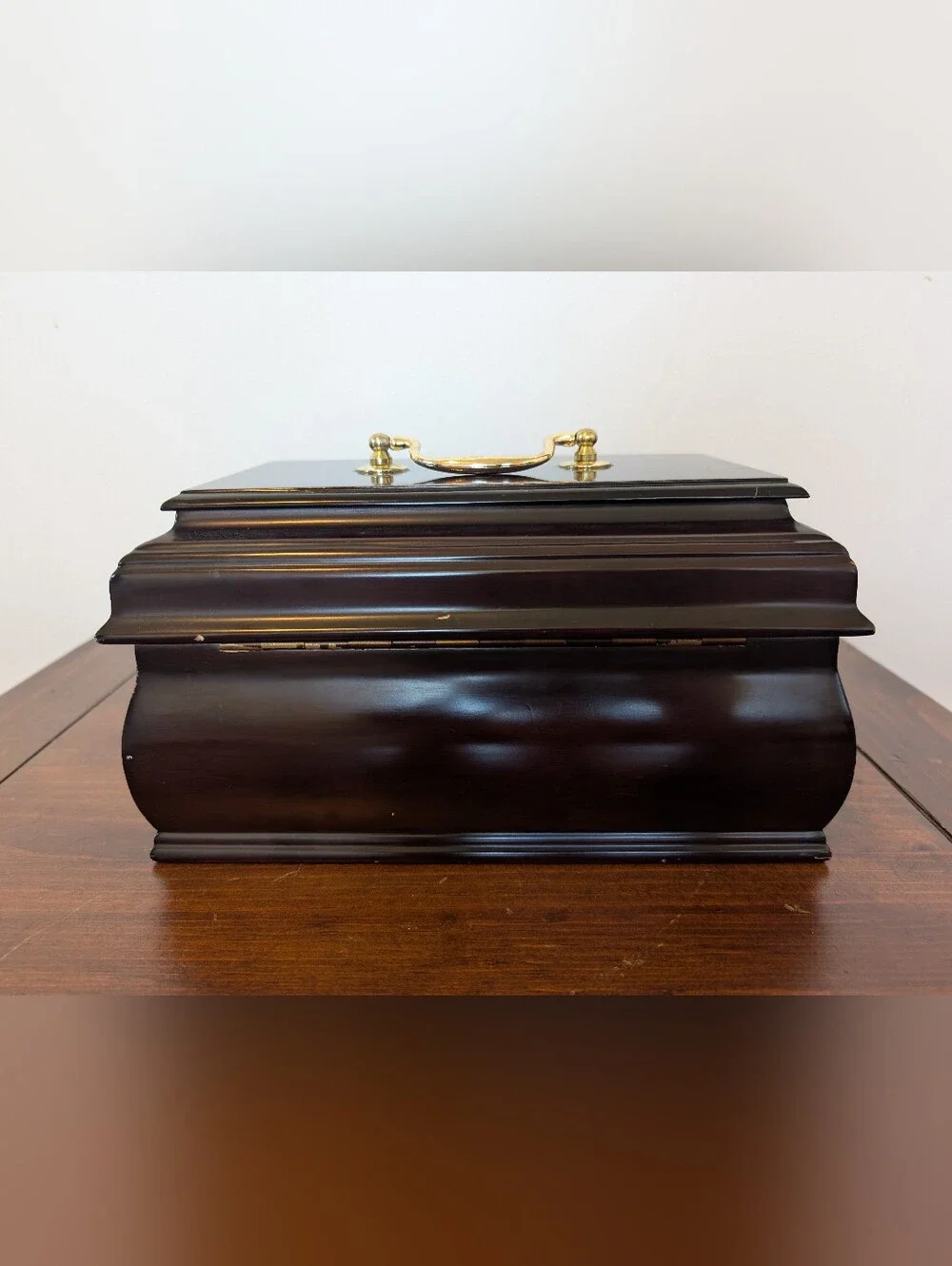 Vintage bombay-style mahogany jewelry box